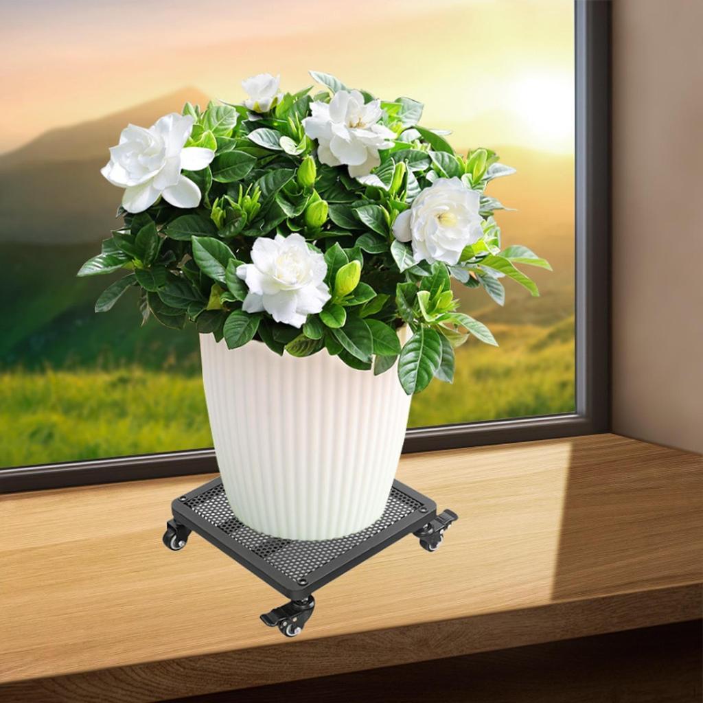 Movable Flower Pot Tray, Base, Easy To Carry, Strong Load-Bearing, with Wheels, Cart