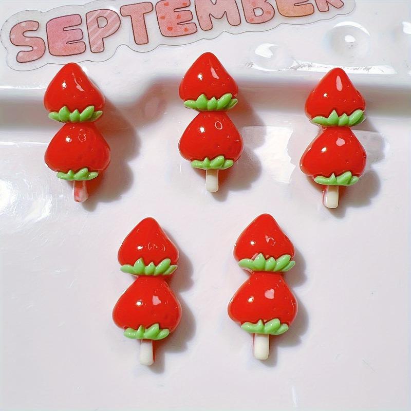 Strawberry Resin Mixed Colors Suitable for DIY Hair Clips and Headband Crafts