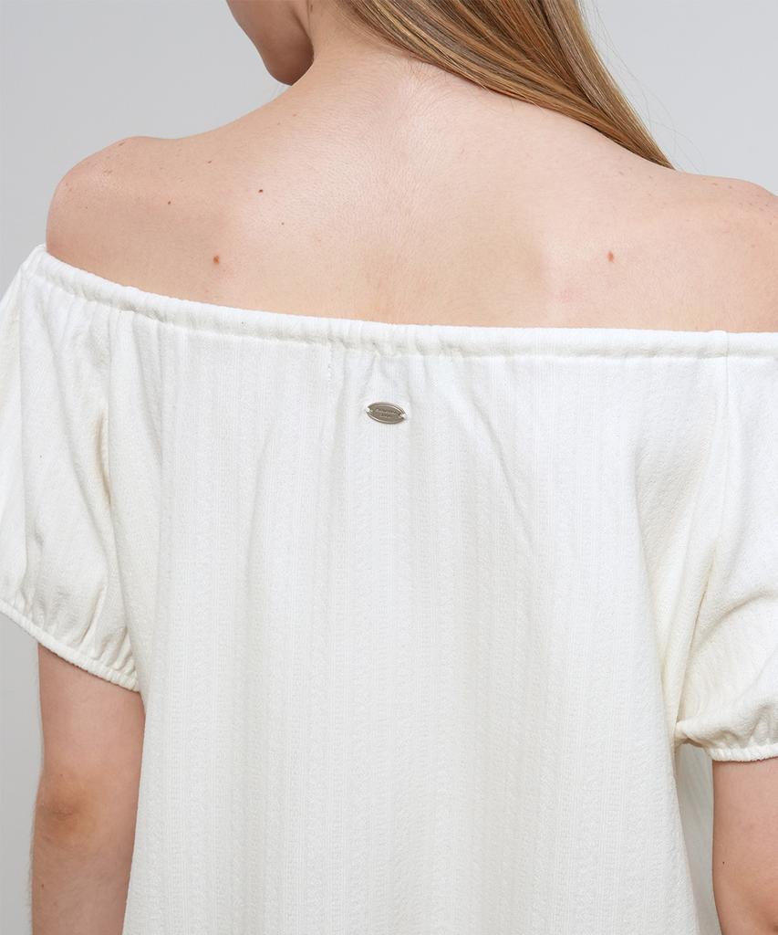 GENERALIDEA Cap Sleeve Shirred T-Shirt [Ivory] / Gf2Lts512