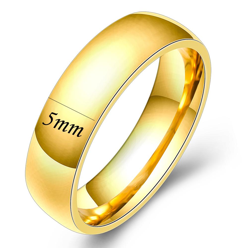 Gold Color Wedding Bands Couple Ring for Women Men Jewelry Stainless Steel Engagement Rings Anniversary Gift Design Wholesale