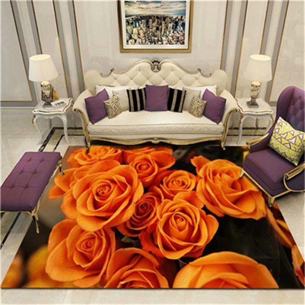 Flower Pastoral 3D Printed Carpet Home Decor Entrance Door Mats Living Room Rugs Carpets In The Bedroom Children Carpet Bath Mat