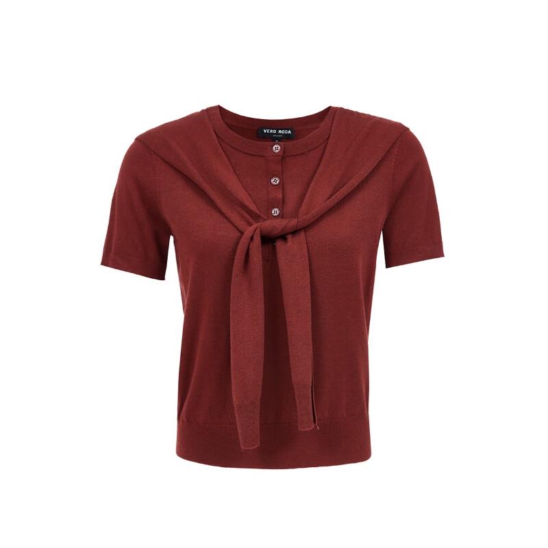 VEROMODA Autumn Wool Blend Faux Two-Piece Knit Top