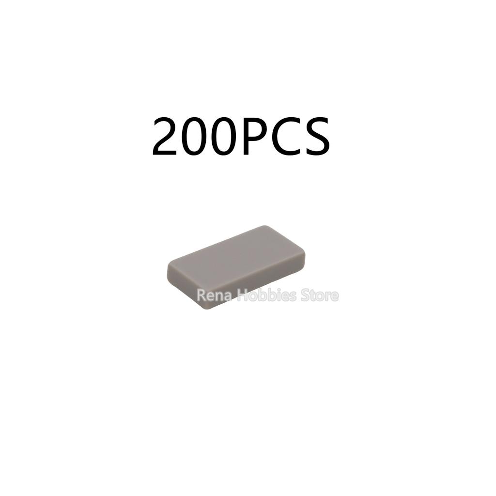 200PCS FLAT TILE 1X2 DIY MOC Building Block Toys For Children Boys Replaced Part Compatible With Tile 3069 Bricks