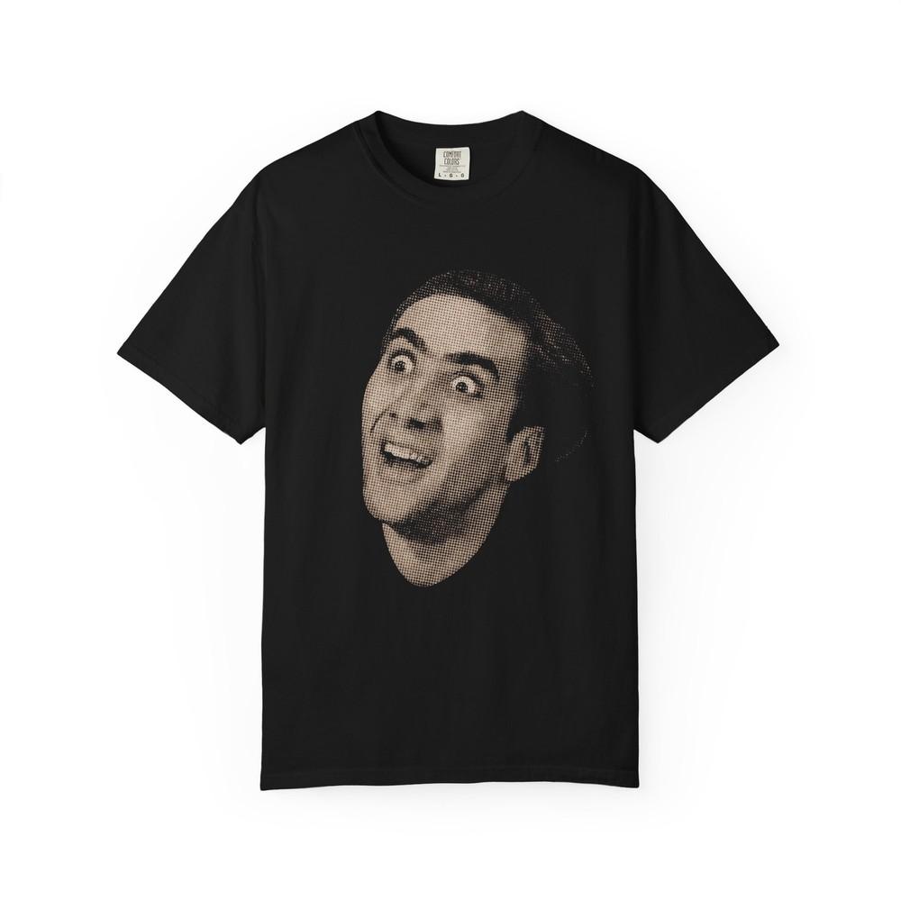 

Nicolas Cage Tshirt Crazy Face Portrait Gift Cult Horror Movie Shirt Unisex T-Shirt M