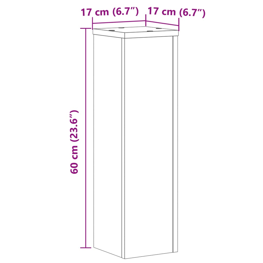 Plant Stand 2 pcs Smoked Oak 17 x 17 x 60 cm Wood Based Material