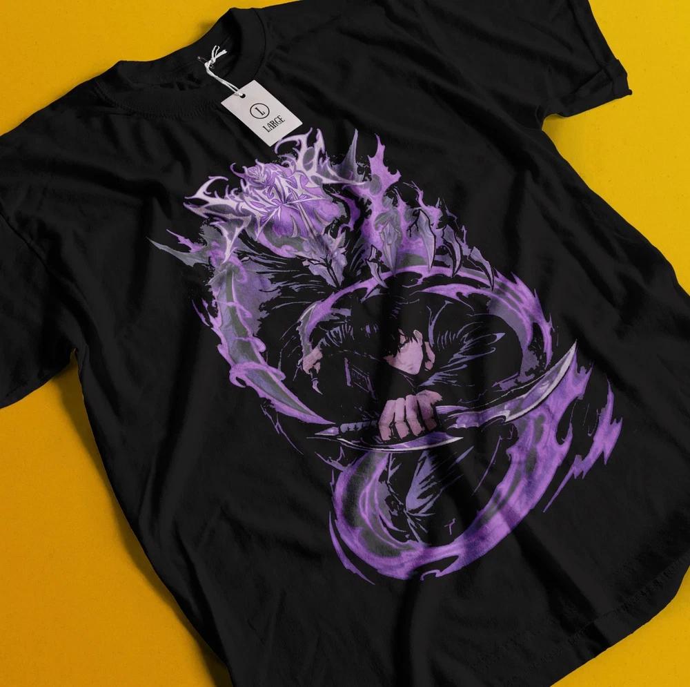 Solo Leveling Anime Sung Jinwoo Shadow Monarch Black Tshirt S