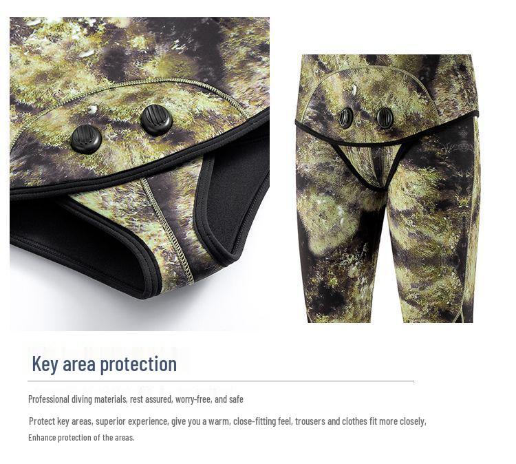 3mm Split Camouflage Spearfishing Wetsuit - Warm, Sun & Jellyfish Protection