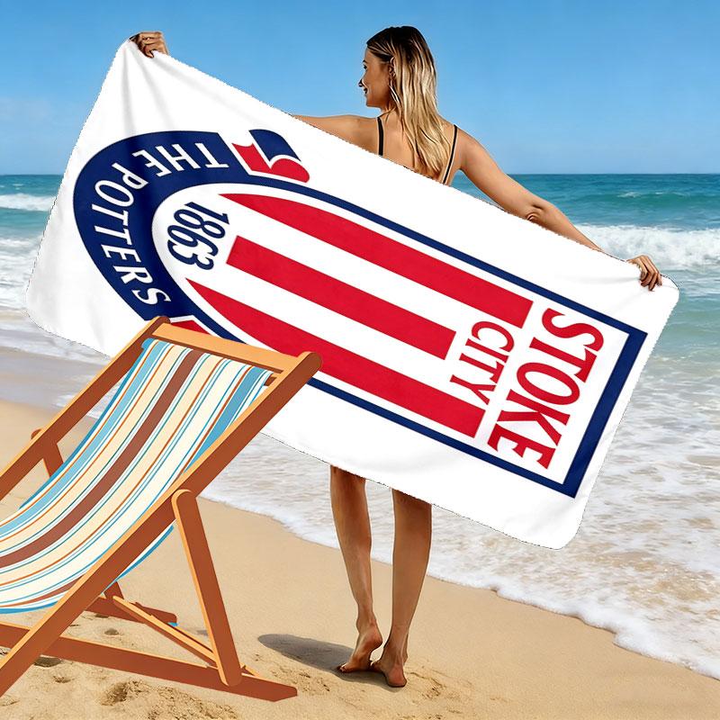 Stoke City F.C Beach Towel, Large Soft Quick Dry Towel for Beach Camping Swimming