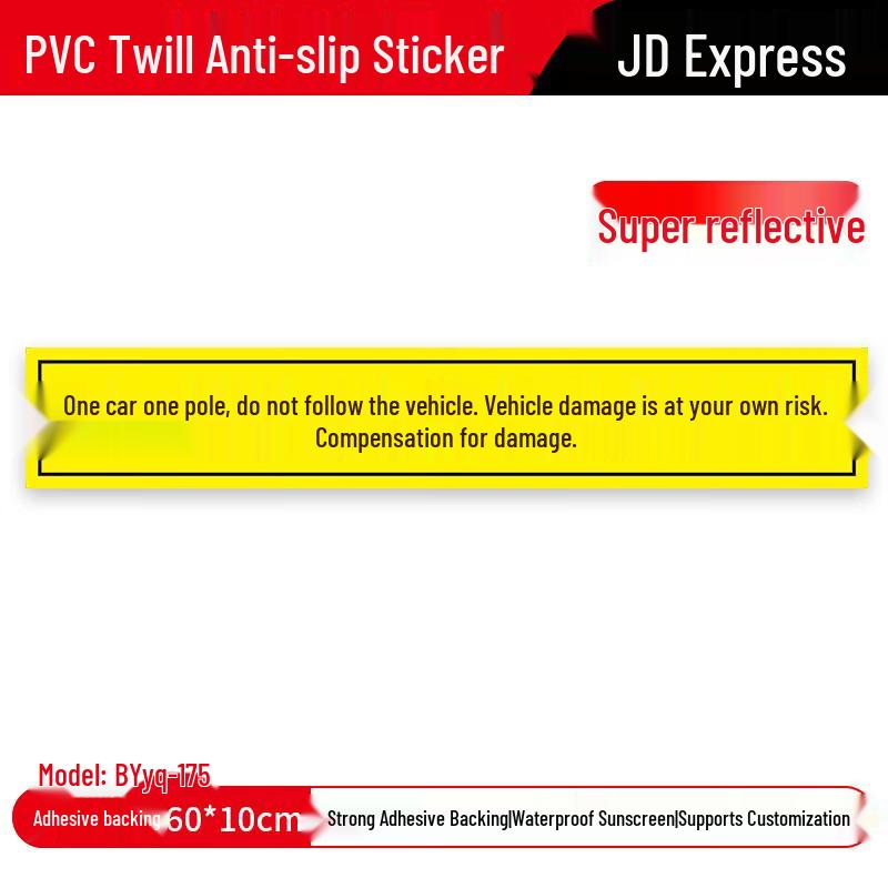 Reflective Barrier Pole Warning Sign