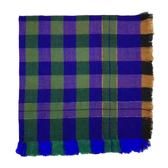 Wool Square Scarf with Tassel Decoration Plaid Pattern Women Knitting Scarf Versatile Headscarf Daily Outdoor Wear
