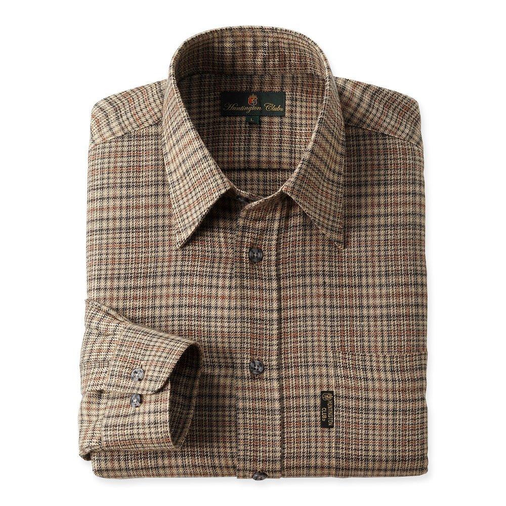 Huntington Club Kariertes Wollmischung Langarm Set von Größen Grau und Braun Hemd, 2, M,