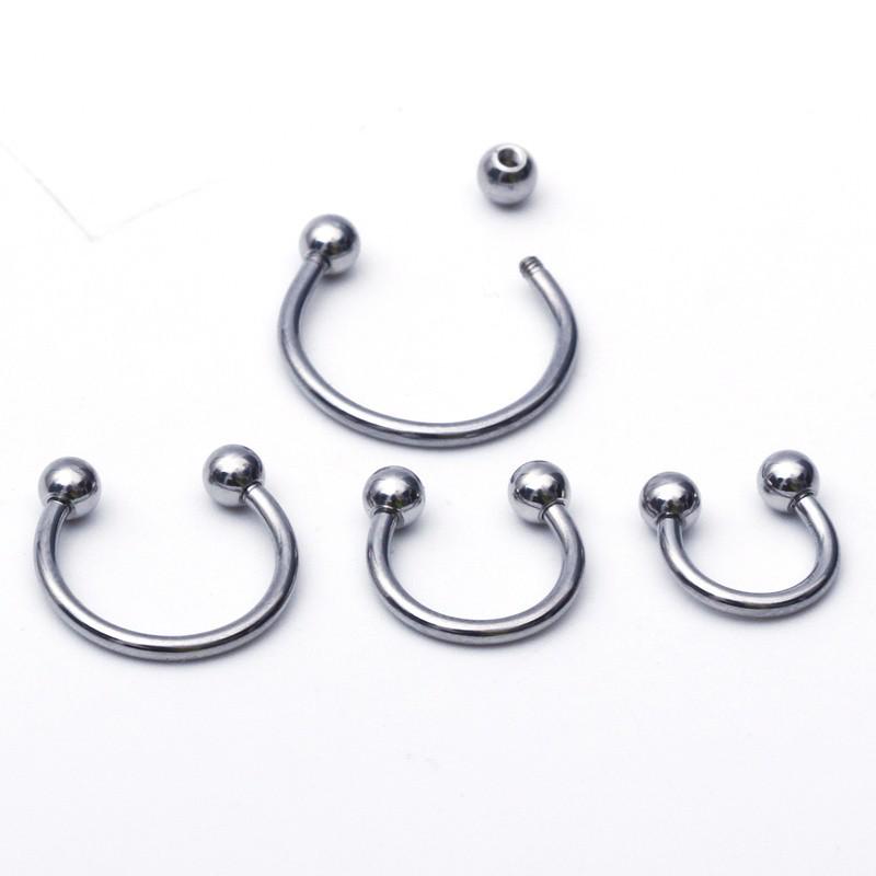 Stainless Steel Horseshoe Septum and Lip Ring Piercing Jewelry