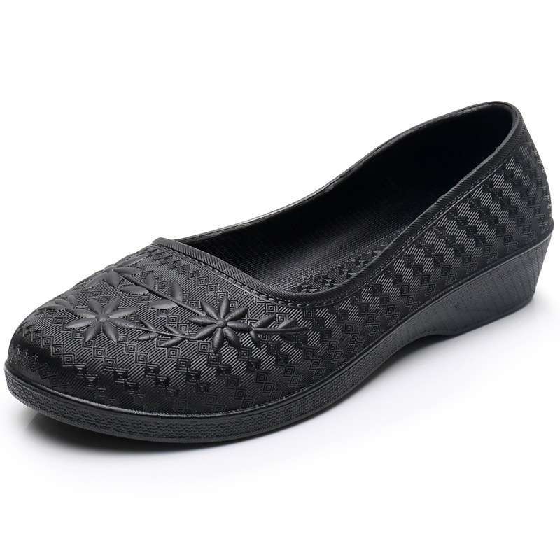 Short rain shoes waterproof and non-slip soft sole kitchen work shoes pattern casual plastic shoes women's rubber shoes water shoes rain boots