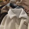 Herren-Sweatshirt aus Cord mit Polokragen und samtiger Lammwolle – Herbst/Winter im Hongkong-Stil