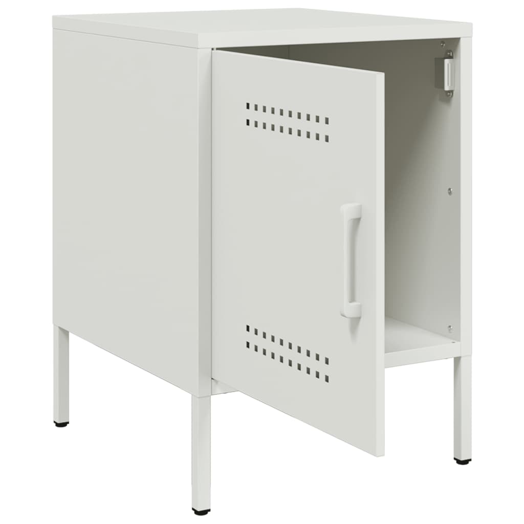 Nightstand White 36x39x50.5 cm Steel
