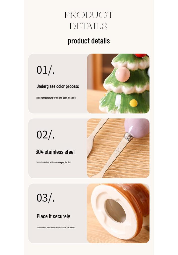 Festive Ceramic Christmas Tree Fruit Fork Set for Kids and Home Décor