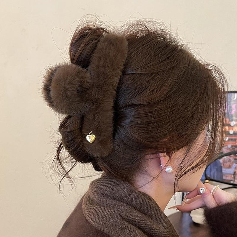 Plush Hair Clip Autumn Winter Woman Hair Accessories Large Shark Clips  Girls Headwear Korean Female Headdress