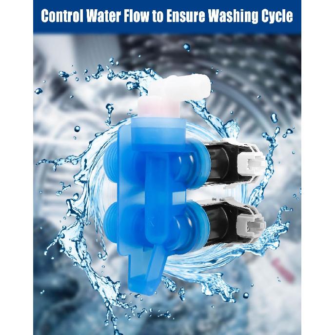 Water Inlet Valve Fit for Whirlpool Maytag Washer Machine, Front Load Clothes Washer Water Valve Replace WPW10289387 AP6018779 PS11752082