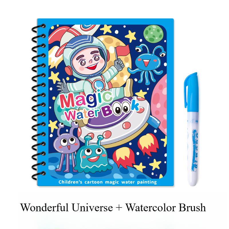 1PACK Magic Water Painting Book Children's Clear Water Repeated Graffiti Book Baby Painting Coloring Book Boys and Girls Children's Educational Toys