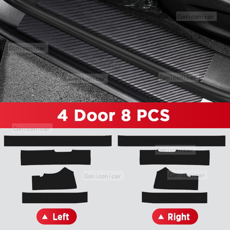 Car Carbon Fiber Door Sill Sticker For HAVAL H6 Hybrid 2022-2025 Threshold Pedal Anti-scratch Interior Decoration Accessories