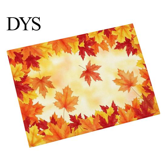 Thanksgiving Dining Table Decor Autumn Placemats, Pumpkin Gnome Skeleton Turkey Printed Mats, Heat Resistant Home Gifts Washable Place Harvest