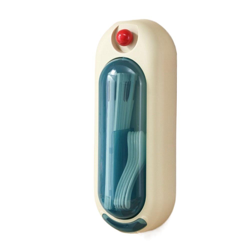 Dustproof Tableware Storage Rack Quick Air Drying Chopsticks  Basket  Spoon Fork Storage Blue  NO Timer