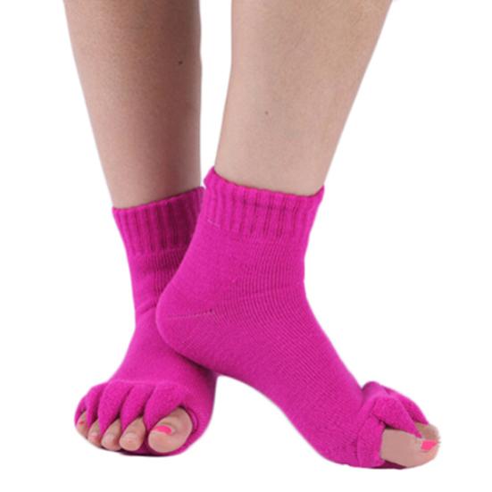1 Pair Yoga GYM Massage Five Toe Separator Socks Foot Alignment Pain Relief