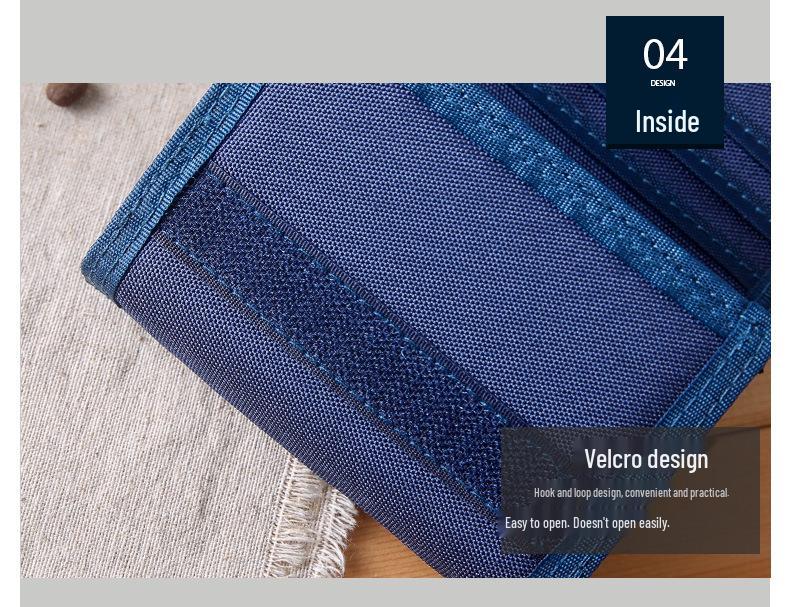 Men's Korean Style Canvas Tri-fold Wallet for Youth and Students