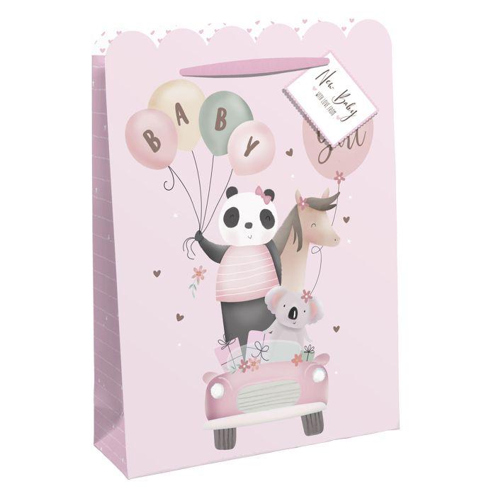 Sac en papier - CLAIREFONTAINE - Baby - Rose - Recyclable - Taille compacte