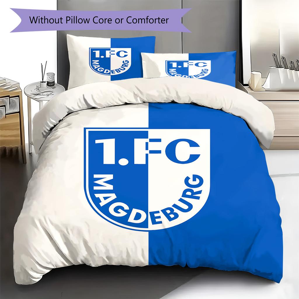 1. FC Magdeburg Pattern Bedding,Quilt Set Quilt Cover Pillowcase Home Birthday Gift (1 * duvet cover + 2 * pillowcase, without core)