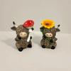 Cute Highland Yak Sign Figurine Adorable Animal Sculpture Ornament Crafts Cow Statue  Desktop