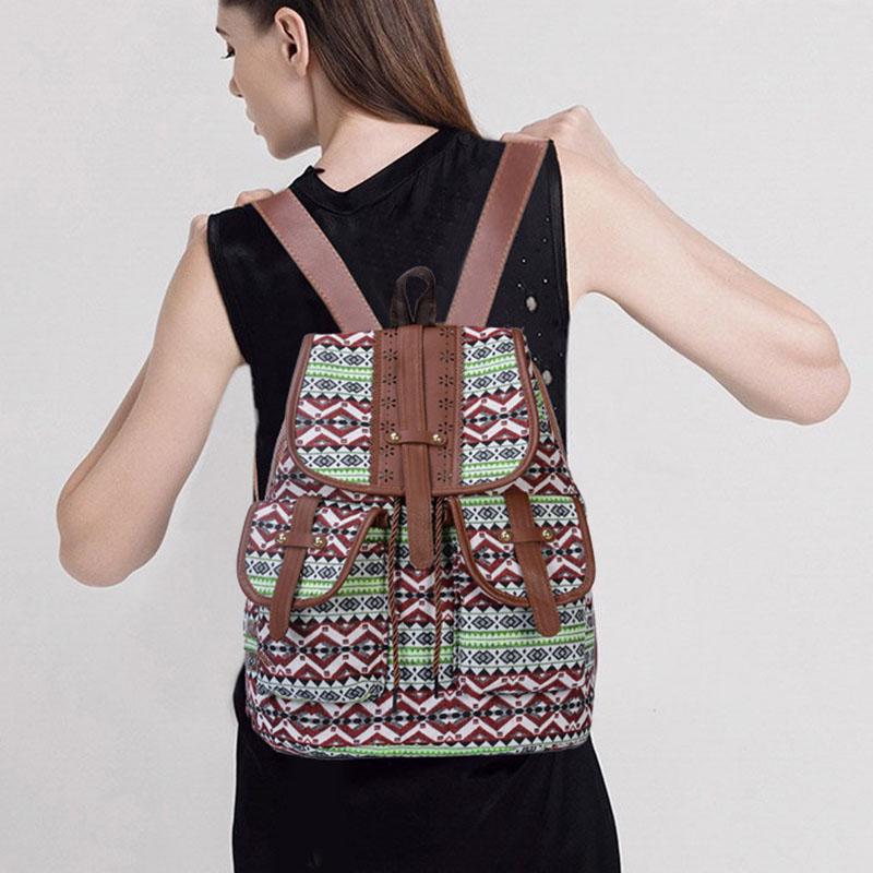 SCIONE Fashion Backpack Wind Casual Canvas Ladies Backpack Fashion Ladies Small Backpack