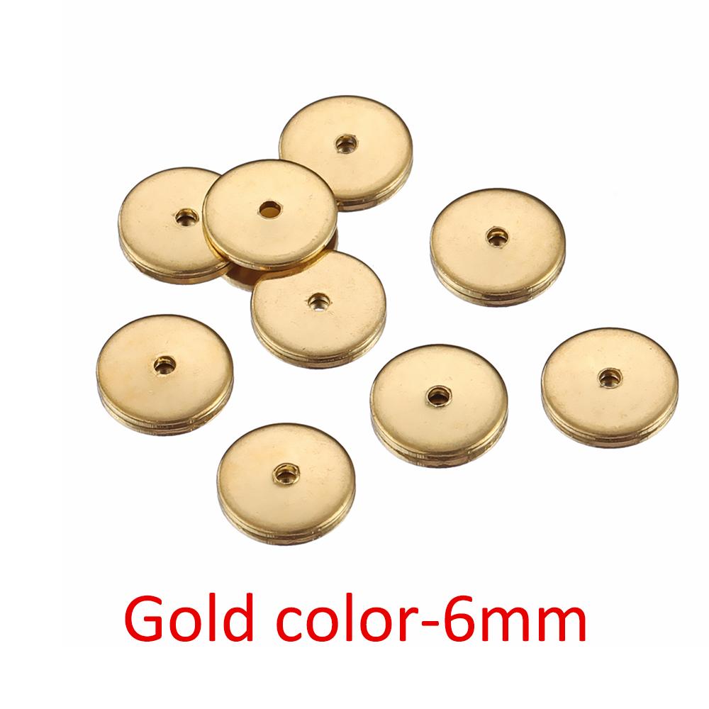 40pcs 20pcs Stainless Steel Flat Round Spacers Loose Beads for Necklace Bracelet Earrings Jewelry Making DIY Pendants Charms