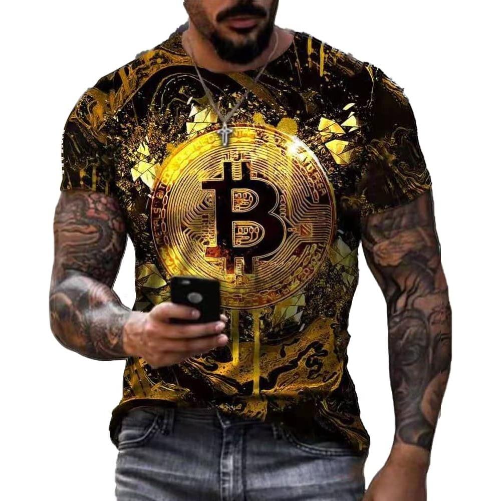 

Мужская летняя футболка с 3D-принтом, круглым вырезом, коротким рукавом, повседневная футболка с HD-принтом XS