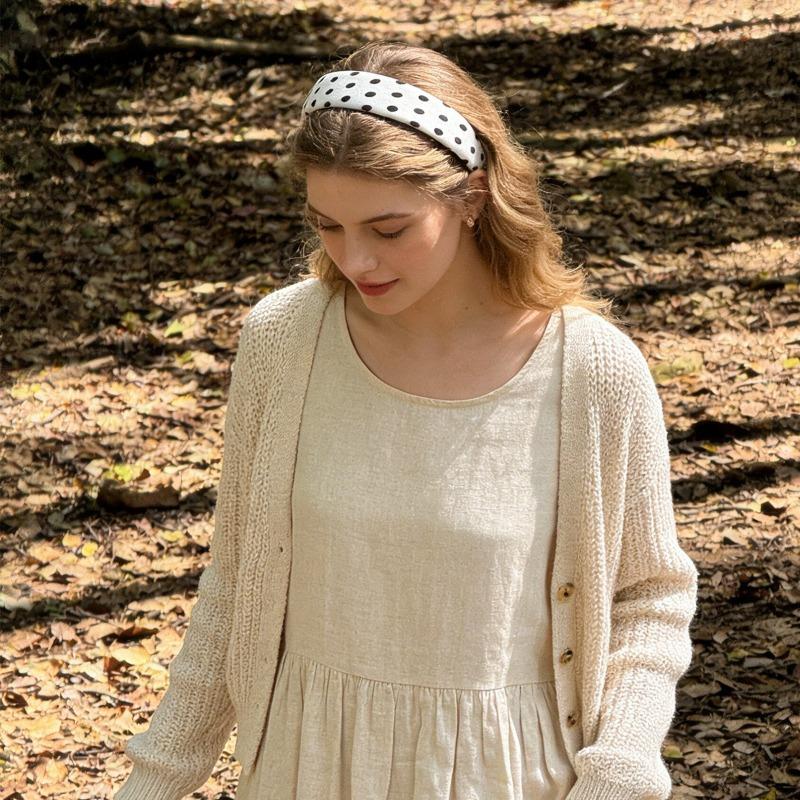Modisches Polka-Dot-Stirnband für Outdoor-Reisen, Freizeit, tägliches Tragen, dekoratives Haaraccessoire, stylischer Stoff-Haarreif für Damen & Mädchen