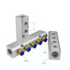 With Quick Plug Connector 1/2” BSP 30x30mm G1/2" In Plug 2 3 4 -12 Ways Solid Aluminum Air Manifold Block Splitter 25mm Spacing