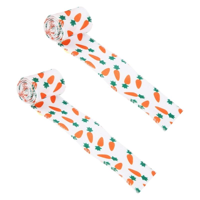 

2 Pack Colorful Decorative Ribbons Easter Celebration Ribbon Polyester Texture for Easter Gift Wrapping and Home Decors