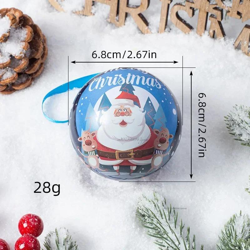 Weihnachten Runde Geschenkboxen Kugelform Blechdose Weihnachtsbaum Hängeornament Weihnachts-Süßigkeiten Glas Dosen Neujahr Navidad Dekorationen