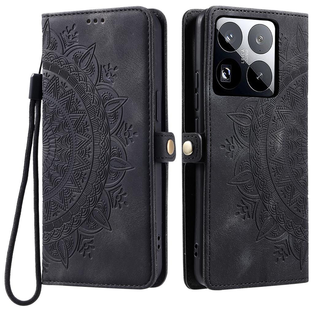 Style 016 For Xiaomi 15 Pro Case Skin Feel Totem Imprinted Wallet Leather Phone Cover