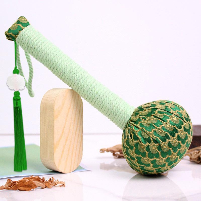Year of the Horse Mugwort Meridian Massage Hammer - Solid Color Brocade Multifunctional Health Gift