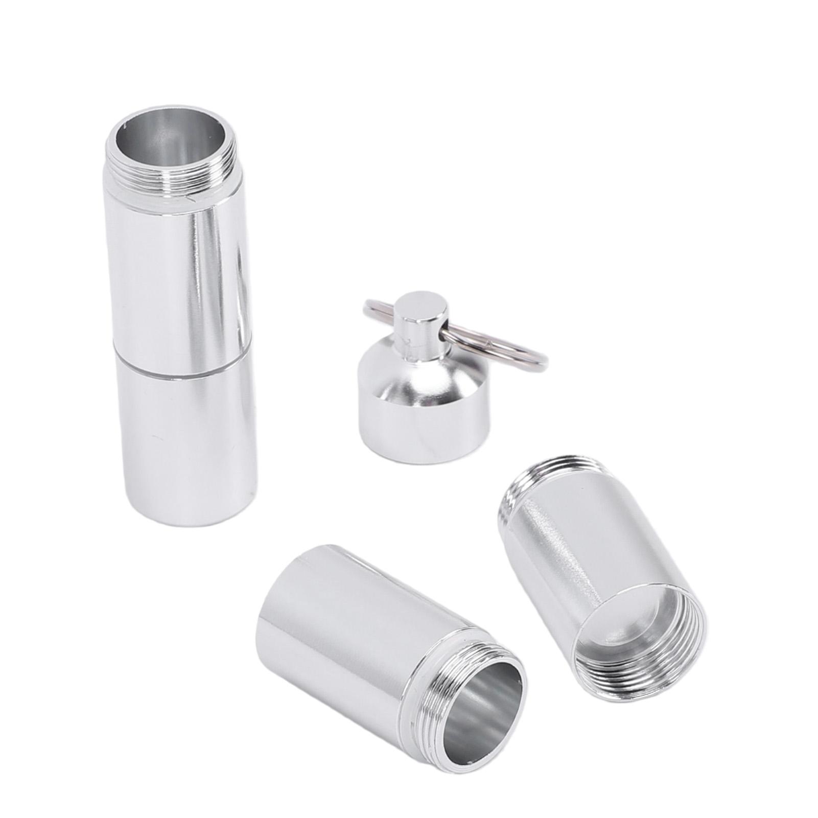 Tube de Rangement Métallique à 4 Compartiments Organiseur Porte-clés en Alliage d'Aluminium Récipient de Voyage Imperméable pour Activités Extérieures white