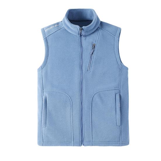 Men Polar Fleece Waistcoat Regular Fit Sleeveless Stand-Up Collar Vest Coat with Zipper Pockets Thermal Insulation Vest Jacket