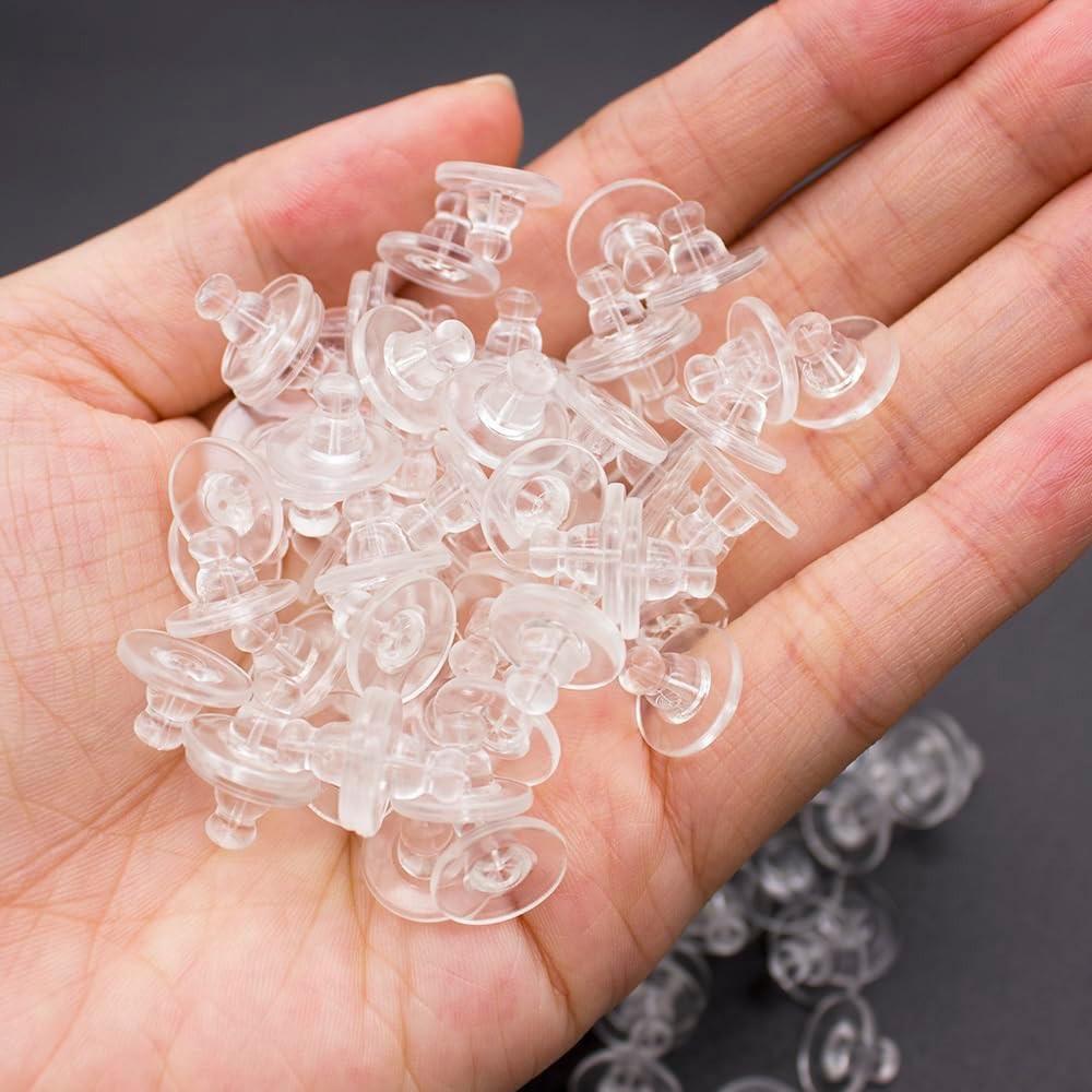 40/80/120 Stück Ohrstöpsel, perforierte Ohrstöpsel, transparente Gummi-Ohrstöpsel, Kupplungen, Kunststoffverschlüsse, Ohrstöpsel, Nägel