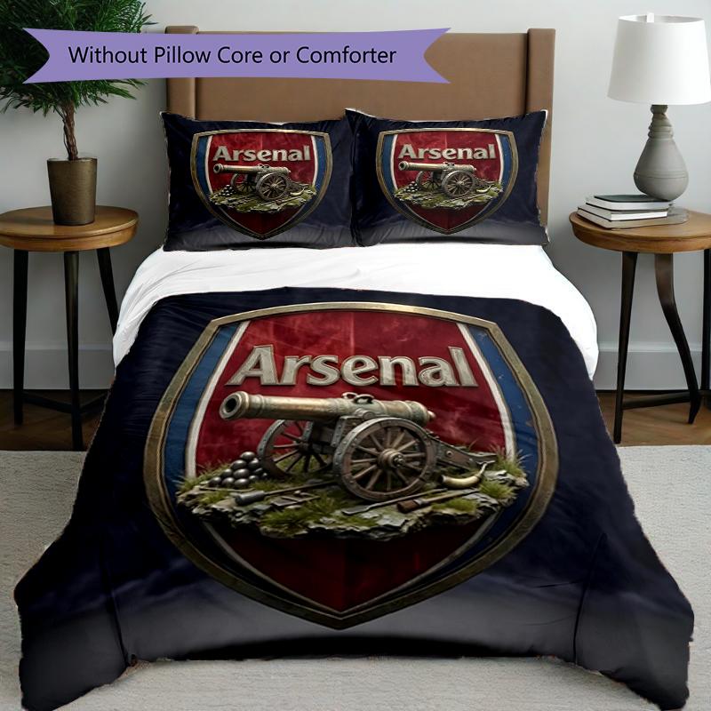 3pcs Duvet Cover Set (1*Duvet Cover + 2*Pillowcase, Without Core),football team.C Print Bedding Set, Bedroom Decor, All‑Season, Birthday Gift