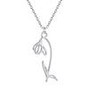 Kinitial 12 Birth Month Flower Pendant Necklaces For Women Snowdrop Choker Stainless Steel Jewelry Wedding Birthday Gift
