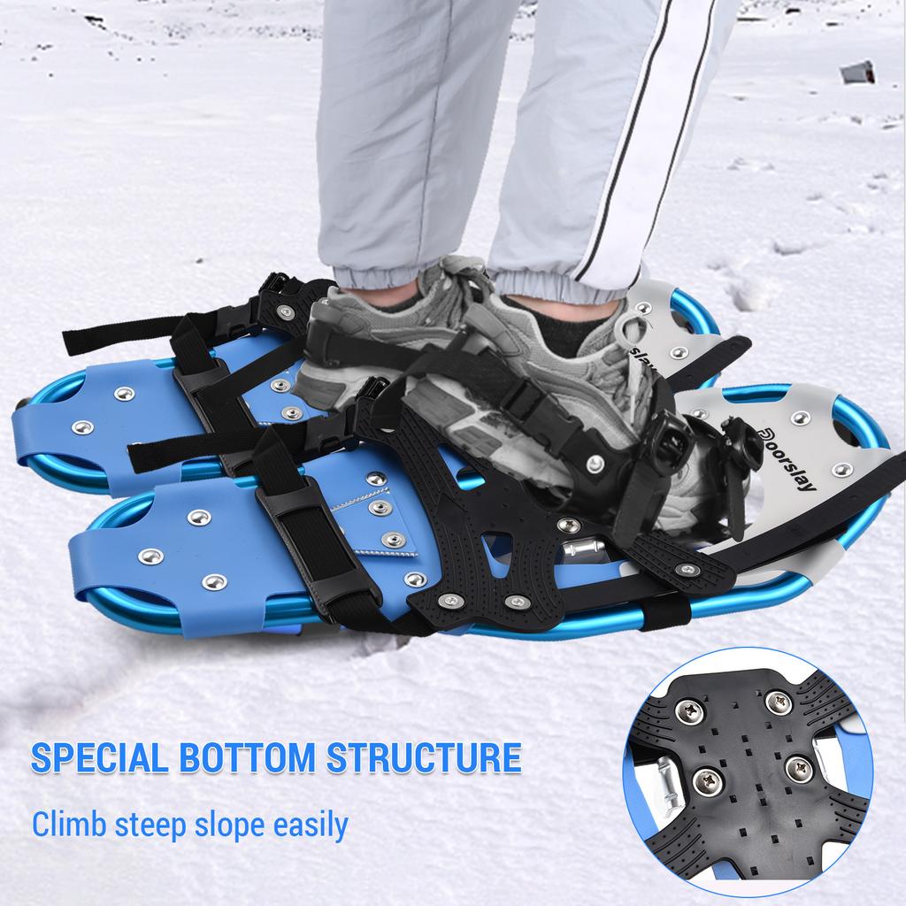 Doorslay Snowshoes and Hiking Poles Set Winter Adventure Gear Mountain Trekking Gear Carry Bag for