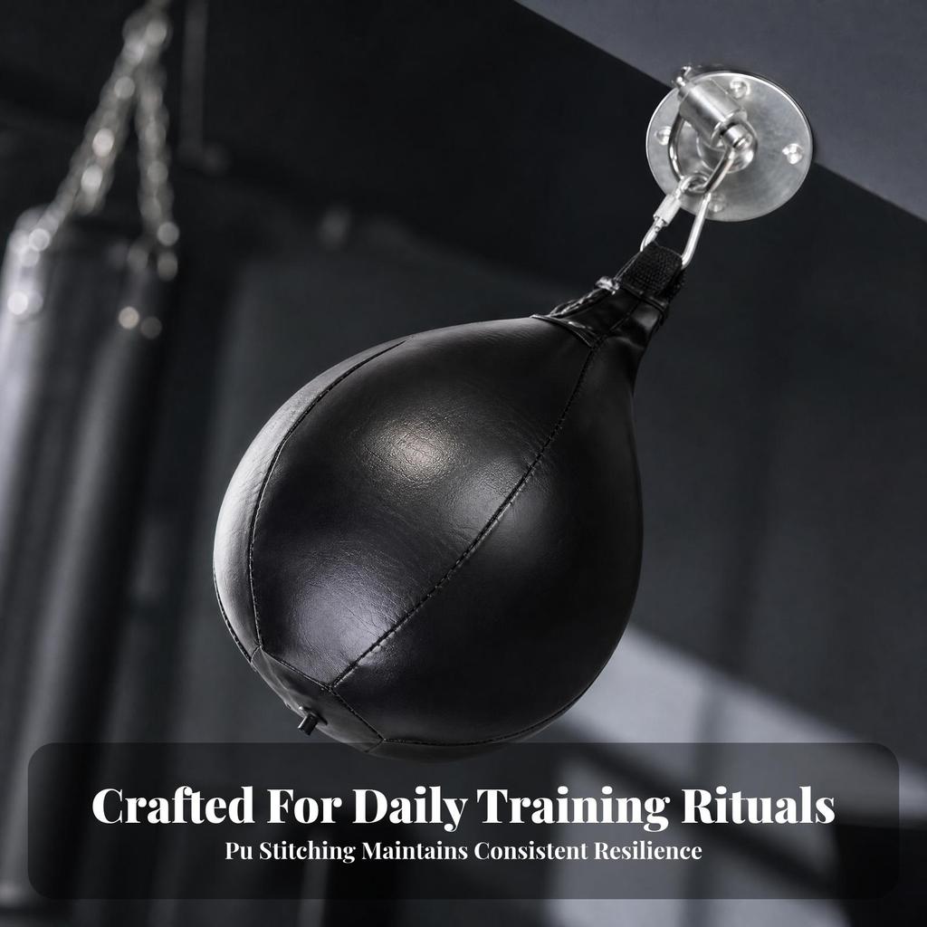 Speed Bag with Swivel and Mounting Plate Builds Muscle Strength for Garage