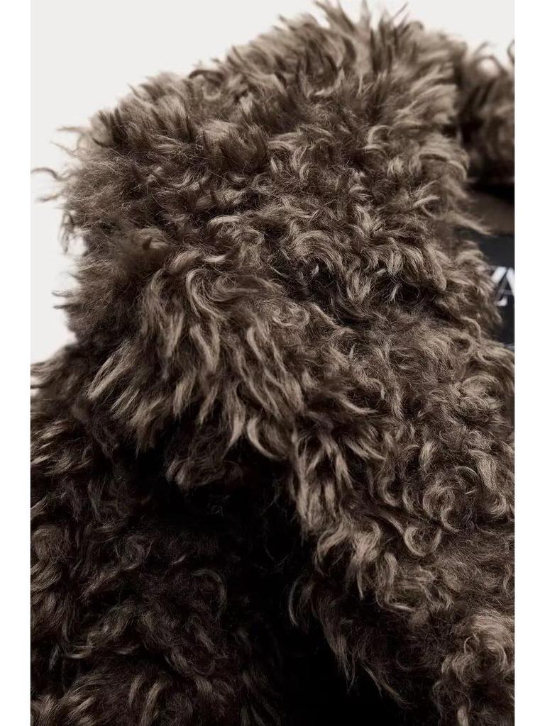 Schicker Damen Kurzmantel mit Kunstfell-Effekt - Stilvolles europäisches & amerikanisches Design