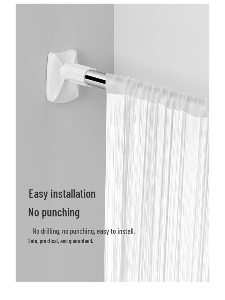 Telescopic Rod: Punch-Free Clothes & Curtain Rack for Balcony
