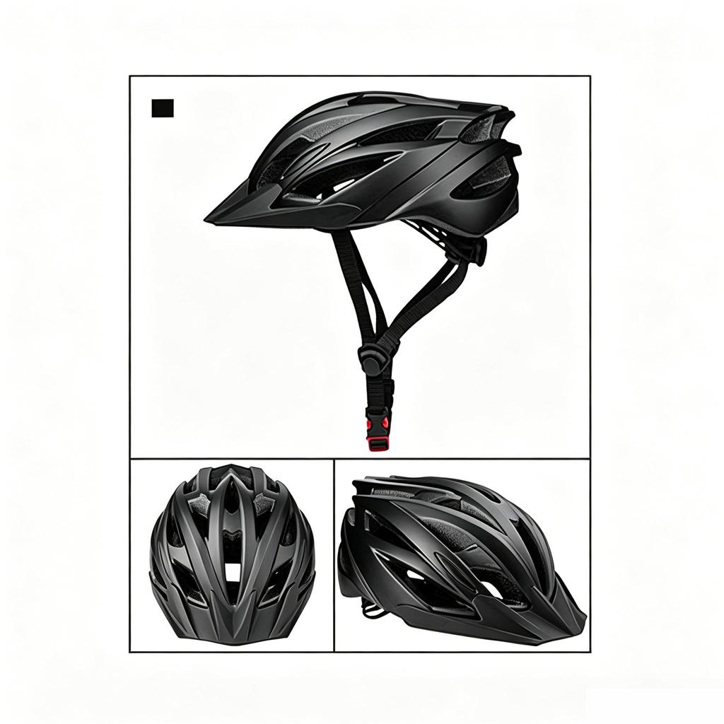 Casco da Bicicletta per Adulti, Casco Integrato per Mountain Bike e Bici da Strada con Visiera Rimovibile, Casco da Ciclismo Sicuro Leggero e Traspirante per Uomini e Donne